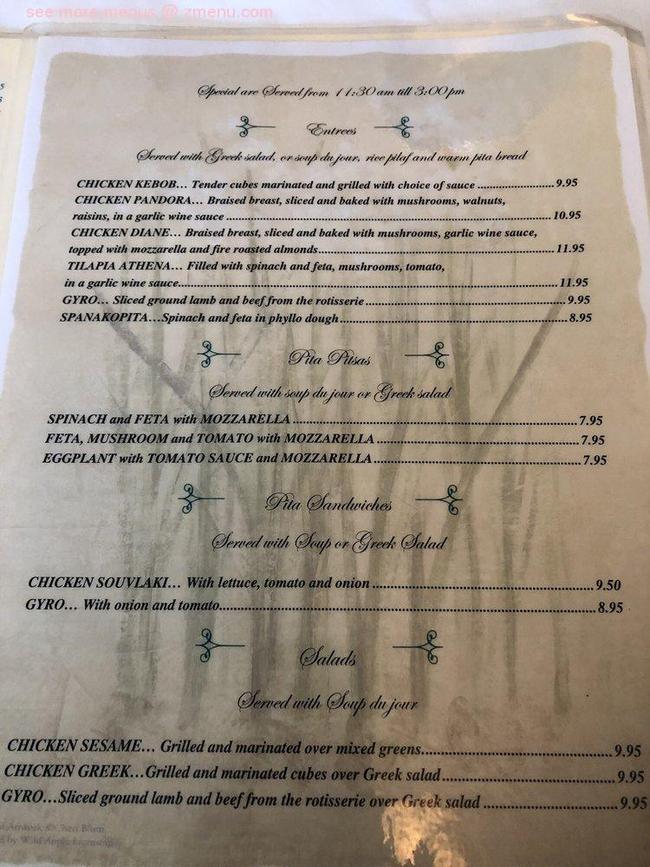Athena Greek Restaurant Menu image 1